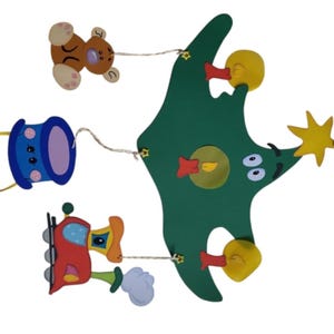 Photo de fenêtre Sapin de Noël avec des jouets