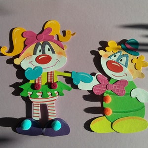 Fensterbilde Tonkarton Clown Pärchen