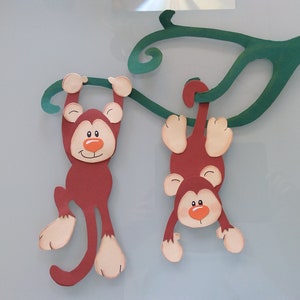 Image de fenêtre en carton singes