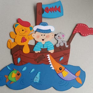 Image de fenêtre voyage en bateau en carton
