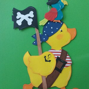 Fensterbild Tonkarton Ente Pirat Kinder