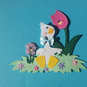 Finestra immagine pesante peso colorato carta oca e Tulip