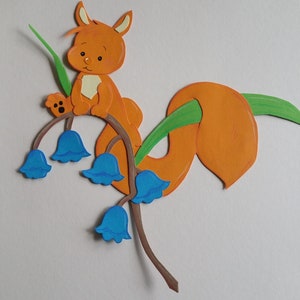 Fensterbild Tonkarton Eichhörnchen