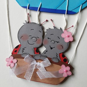 Window picture, construction paper, hot air balloon ride image 2