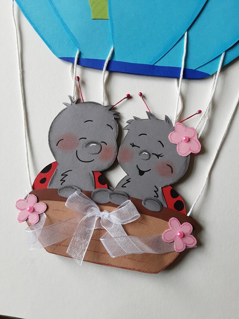 Window picture, construction paper, hot air balloon ride image 2