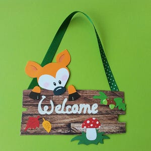 Plaque de porte cerf d'automne