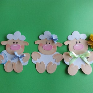 Fensterbild Tonkarton drei Schäfchen