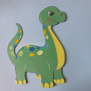 Fensterbild Tonkarton Dinosaurier  Langhals