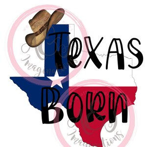 Texas Born and Texas Raised PNG Graphic