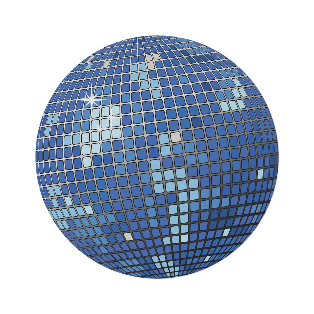 Blue Disco Ball Round Rug - Etsy