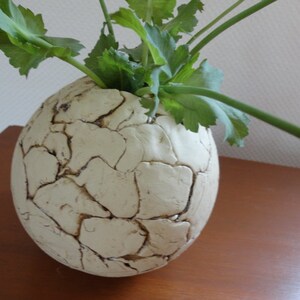 Vase, Keramik, Kugelvase, 17 cm , Patchwork Bild 2