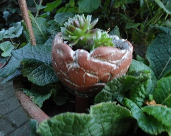 Planting bowl with anchor, mini, brown-white