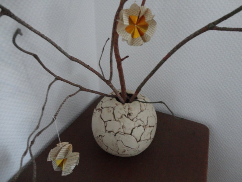 Vase, Keramik, Kugelvase, 17 cm , Patchwork Bild 3