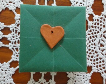 Ceramic hearts, mini hearts, set of 20, brown hearts