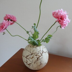 Vase, Keramik, Kugelvase, 17 cm , Patchwork Bild 1