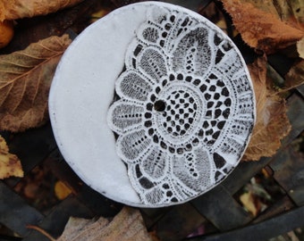 Soap dish, black and white, ceramic