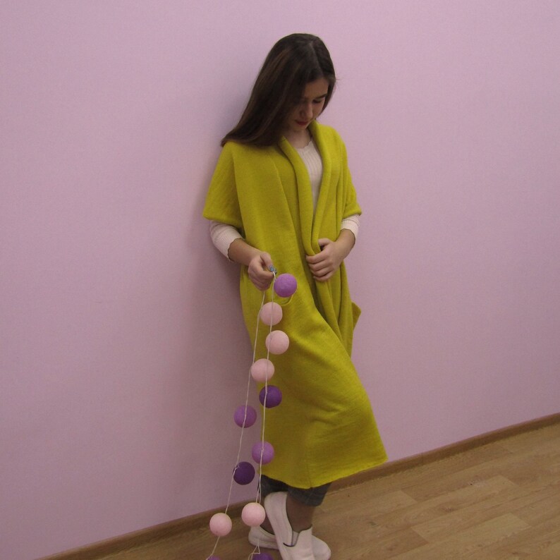 Mustard duster cardigan long sleeveless Etsy