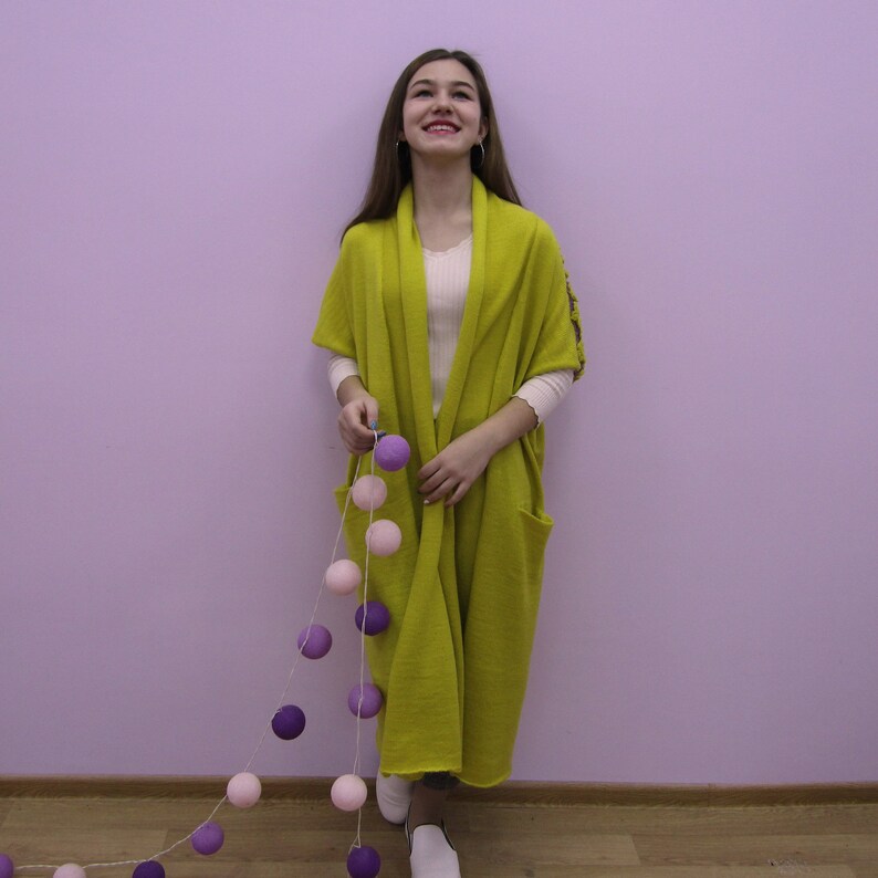 Mustard duster cardigan long sleeveless Etsy