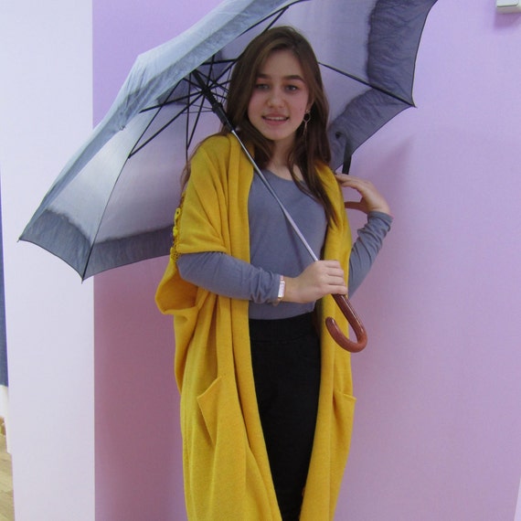 yellow duster cardigan