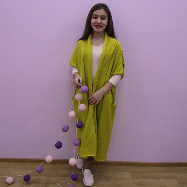 Mustard duster cardigan long sleeveless Etsy