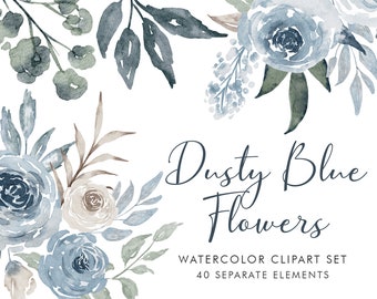 dusty blue floral