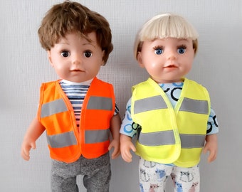 Doll clothes, high-visibility vests, safety vests, leisure vests for dolls and teddy bears 40-45 cm (17-18 inches), custom-made available