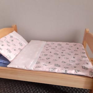 Doll bedding, reversible bedding for doll bed, doll pram, doll nest available in many colors