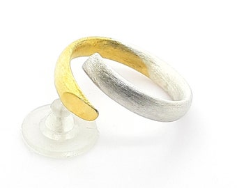 Snake Ring Silver with Gold