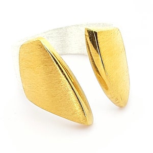 Silberring 935 mit Goldveredelung – Unisex