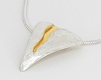 Pendant silver with fine gold