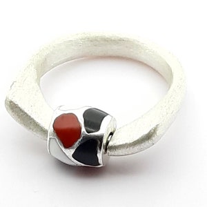 Silberring mit beweglicher Walze & Colorit