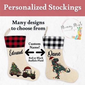 Personalized Christmas Stocking - Custom name and design image options