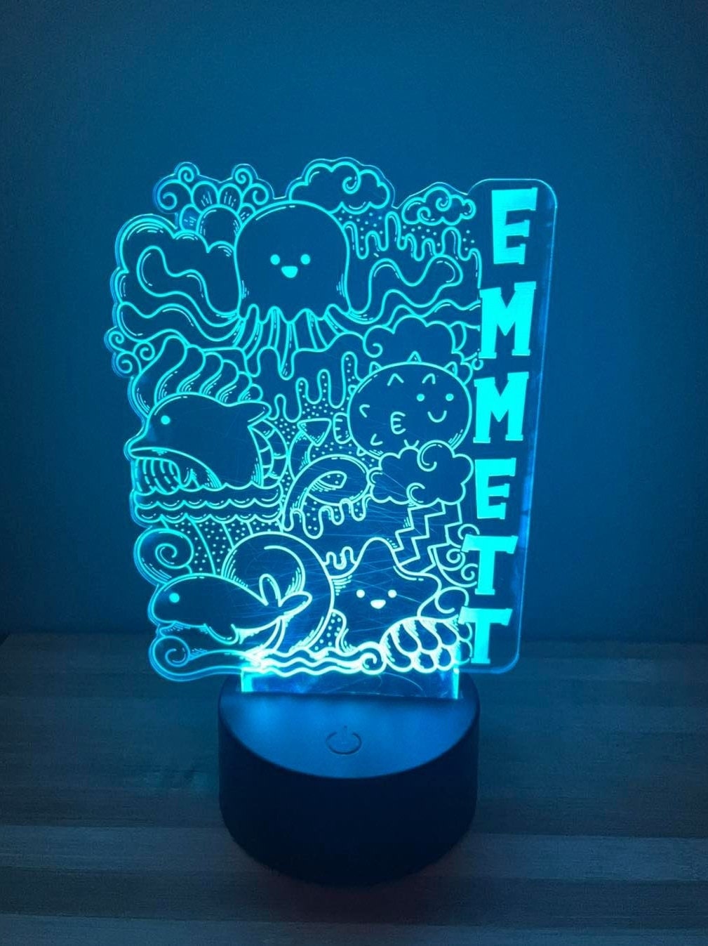 CUSTOM Night Light Includes remote and colour changing base Etsy