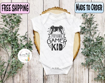 Future Gamer Kid, Baby Bodysuit, Coming Home Outfit, baby shower gift, pregnancy announcement, custom onesie, personalized gift Onesie©