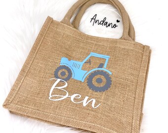 Tasche personalisiert | Kindertasche mit Namen | Geschenktasche | Tasche Traktor | Bulldog