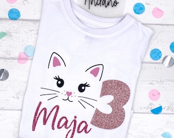 Birthday | Children's T-shirt birthday personalized | Cat | Cats Birthday | Desired number & name personalized | Birthday