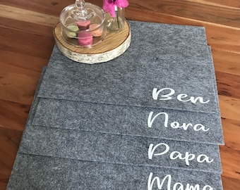 personalized filler mat made of felt | personalized placemat | Blanket