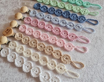 Pacifier chain, baby shower, gift, for birth, for baptism, godparent gift, baby, boy, girl,