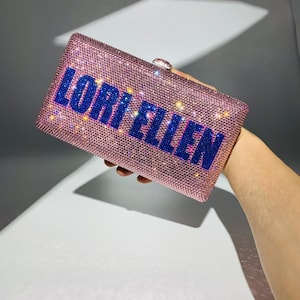 Personalisierte verschönerte Strass Handtasche, Hochzeitsgeschenk, Brautparty Geschenk, Braut Clutch Tasche, Abendtasche, Kristalltasche, Geschenk für Sie