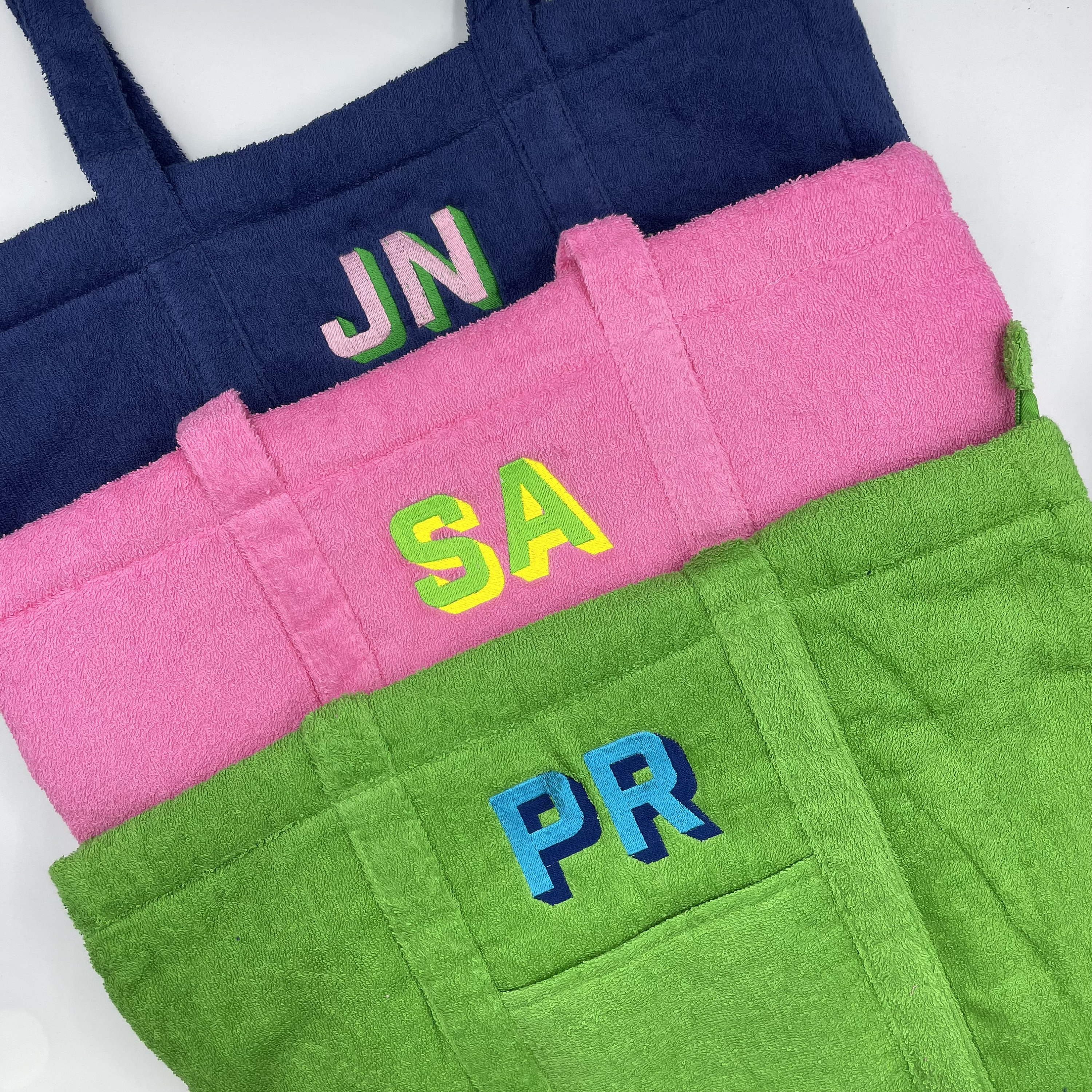 Terry Cloth Alphabet Decor Transparent Shoulder Tote Bag