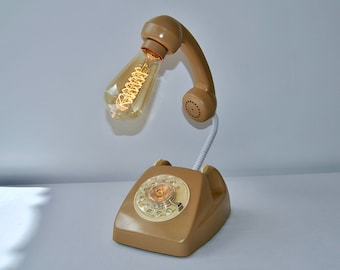 Recicled Vintage Lamp made from original  phone from the 70s.