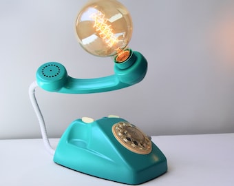 Recicled Vintage Lamp made from original  phone from the 70s.