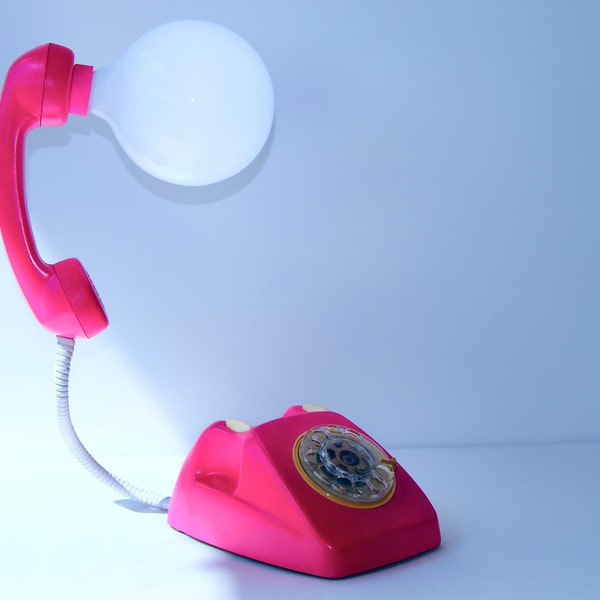 RESERVED Etsy Design Awards 2021.Recicled vintage lamp from original telephone of the 70s