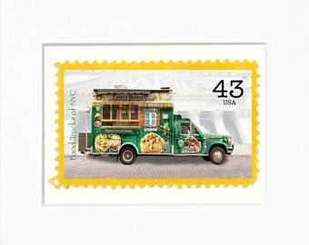 Potato House, Stuffed Potato Truck, 5"x 7" Frame, Mat included, Photographic Silver Halide composition print, Food Truck Stamp series