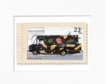 Ponti & Rossi Pasta Truck, 4"x 6" Frame, Mat included, Photographic Silver Halide composition print, Food Truck Stamp series