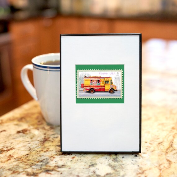 Desi Food Truck Indian Cuisine Nyc 4x 6 Frame Mat Included Photographic Silver Halide Composition Print Food Truck Stamp Series