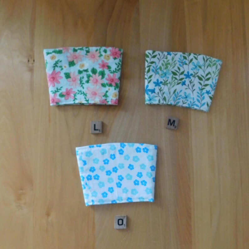 Floral Fabric Coffee Cozy Sleeve: Reusable Cup Coozie image 11