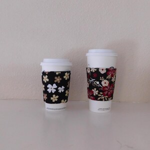 Floral Fabric Coffee Cozy Sleeve: Reusable Cup Coozie image 7