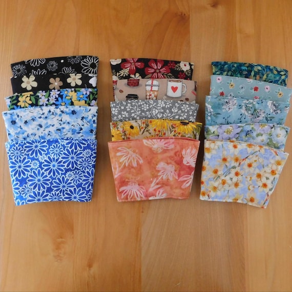 Floral Fabric Coffee Cozy Sleeve: Reusable Cup Coozie