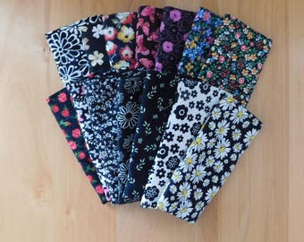 Floral Padded Eyeglasses Case: Quilted Cotton Glasses Sleeve
